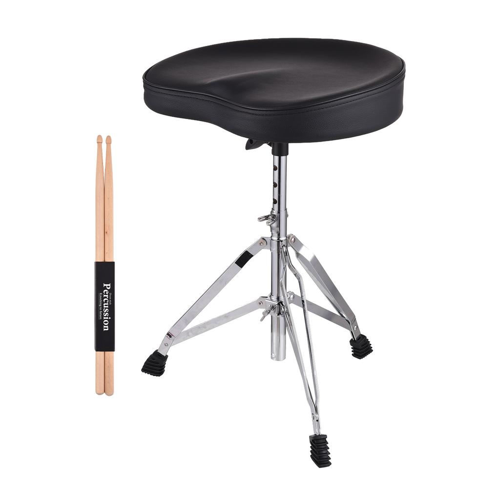 Drum Throne Seat Universal Padded Drum Height Rotatable Adjustable Padded Drum Chair Non Slip Rubber Feet with
