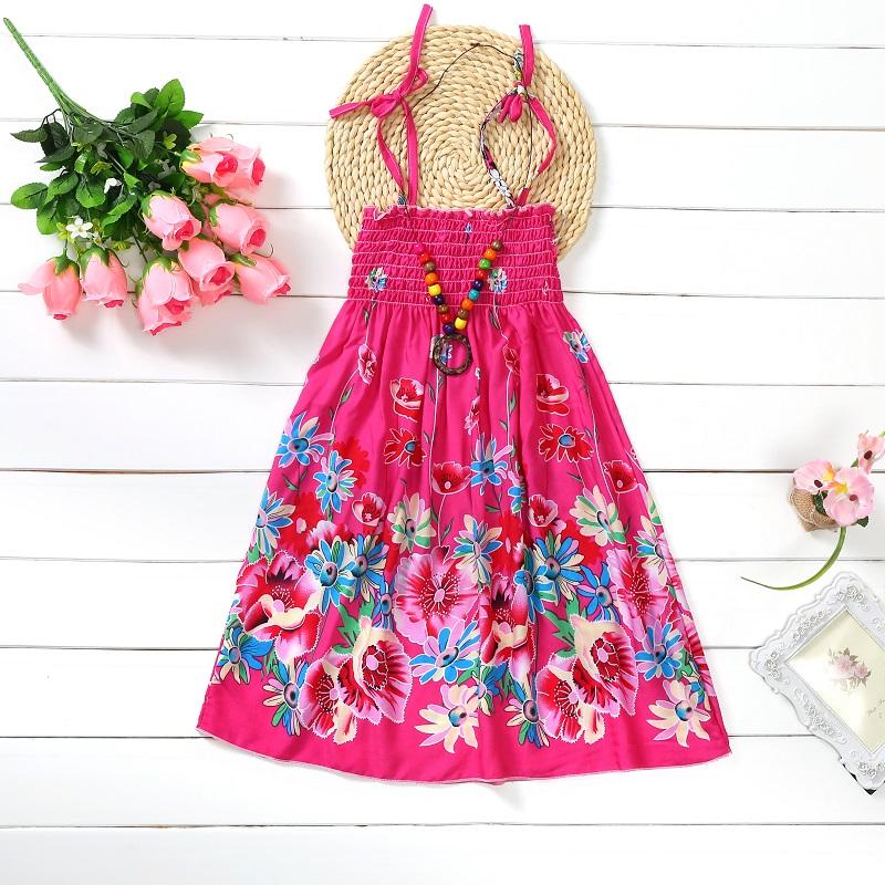 Robe d'été à fleurs pour filles, à bretelles, volants, Bohème, Plage, Princesses, Vêtements pour filles 2 6 8 12 ans