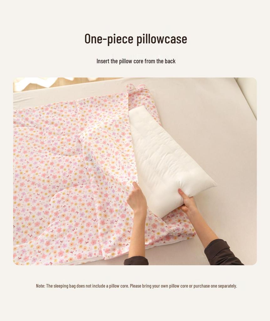Portable Cotton Double-Layer Gauze Sleeping Bag for Naps, Travel, Camping & Car Use - Machine Washable