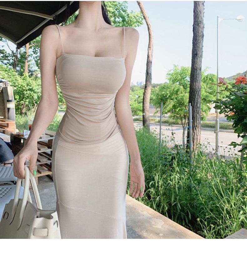 Dongdaemun Slim Backless Camisole with Chest Pads - Sexy and Pure Design for Women