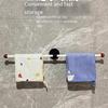 Dopamine Towel Pole Non Perforated Wall Mounted Towel Rack Bathroom Adhesive Single Pole Bathroom Towel Storage Rack
