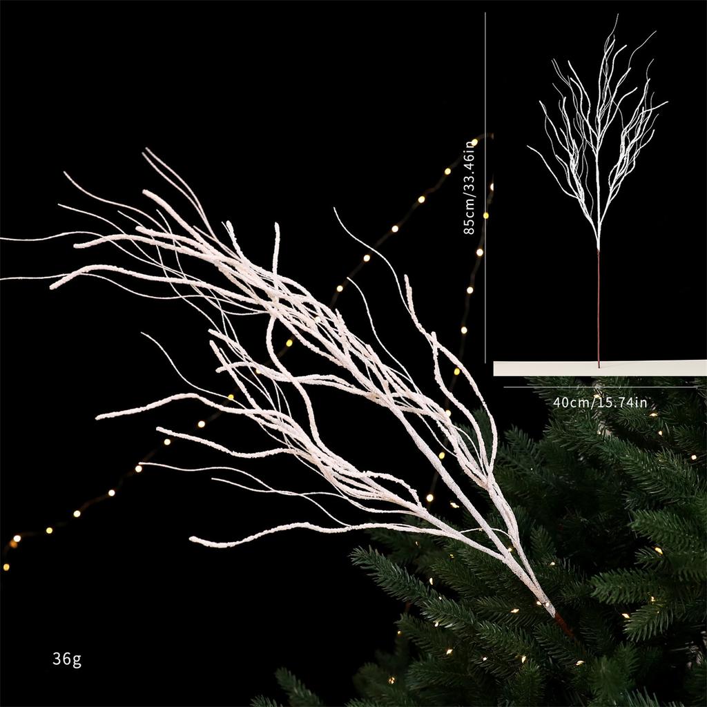 Shimmering Christmas Tree Decoration Sparkling Artificial Plastic Branch For Holiday Tree Wreath Wedding Decoration