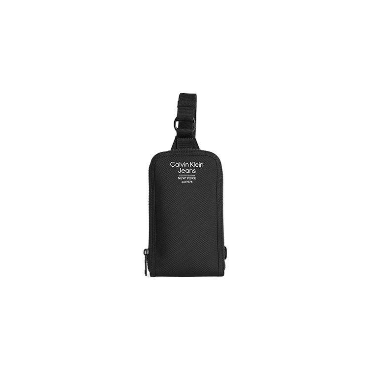 

Calvin Klein Brand Logo Recycled Polyester Shoulder Crossbody Phone Bag Men bags Black K50K510142BDS Black