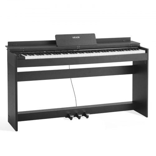 VEVOR Weighted Digital Piano, 88 Keys Fully Weighted, Electric Piano Keyboard with Furniture Stand, Power Adapter, Triple Pedal, 680 Tones