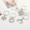 Stainless Steel Fire Rock Grass Ice Wind Water Thunder Keychain Schoolbag Backpack Accessories Genshin Impact Pendants Gifts