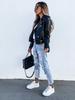 2025 Spring/Summer Women's PU Leather Motorcycle Jacket – Short Zipper Style