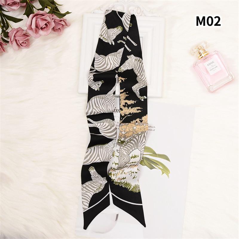 

Zebra Print Skinny Scarf Multi-function Bag Silk Scarves For Women New Fashion Head Scarf Luxury Brand Wrist Towel For Ladies