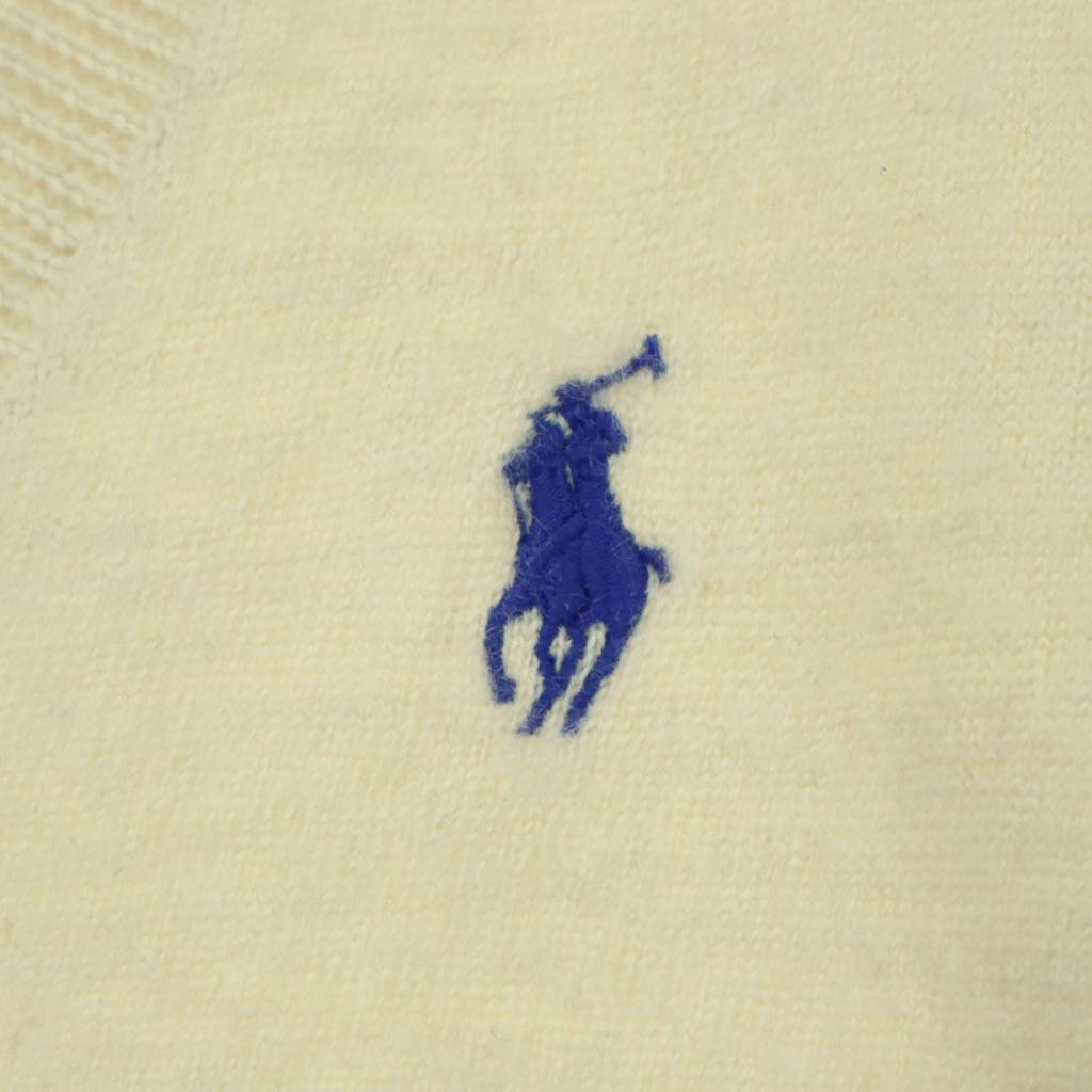 POLO GOLF RALPH LAUREN Long sleeve V neck knit M beige Women Used
