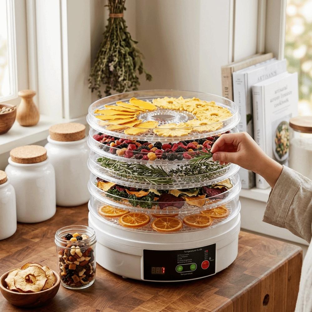 Transparent Trays Food Dehydrator Machine Stackable Trays Meat Jerky Dehydrator Home Use
