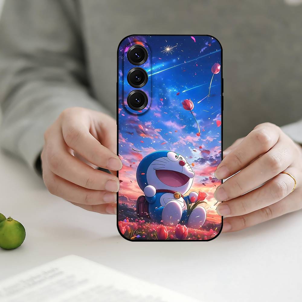 Anime D-DoraemonS-M Phone Case Silicon Phone Case For Samsung S24, S25 S22,S30,Note20,Lite,Ultra,Shockproof, Black,Case