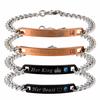 "Fashion "His Queen"Her King "Stainless Steel Couple Bracelets His and Hers Matching Bracelets Gifts