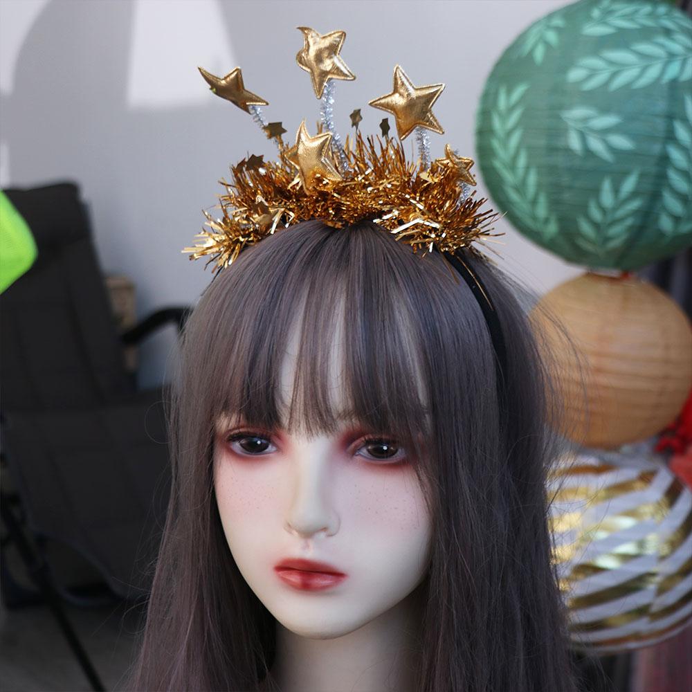 Star Sequin Happy New Year Headband Glitter Party Photo Props 2025 New Year Hairband  Party Gift