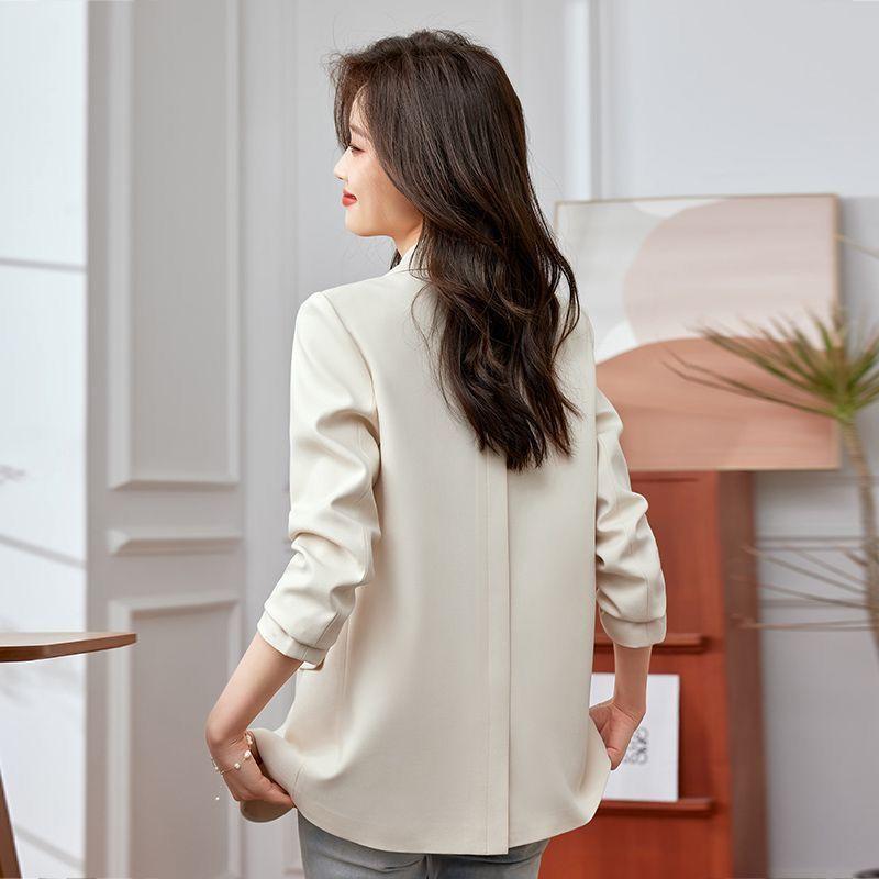 

Новая весенне-осенняя женская одежда, хаки, маленький костюм, верхняя одежда, маленький мужской повседневный женский популярный костюмный топ в этом году Beige L