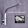 Black / Chrome Wall Mounted High Rise Shower Arm and Flange , Square Shower Riser Rain