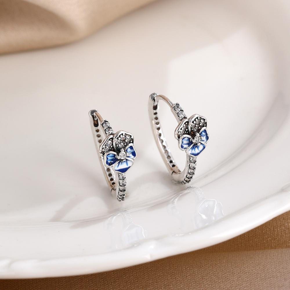 925 Silver Earring Set, Heart/Butterfly/Evil Eye/Bowknot Design, Zircon Inlaid Vintage Fashion Party Jewelry Gift