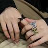 Personalized Enamel Disc Language Butterfly Opening Ring Dripping Oil Creative Fashion Trend Luxury Personalized Niche Design Ring