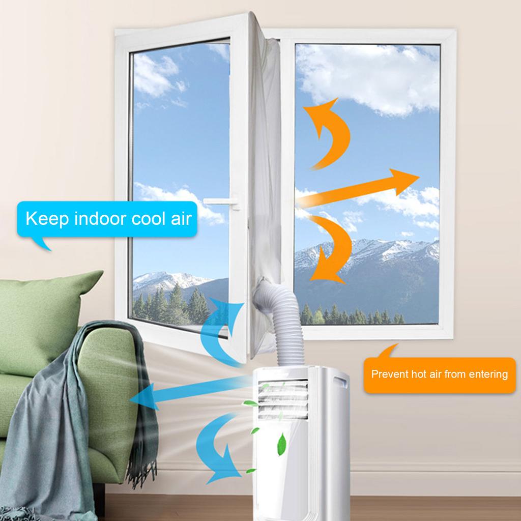 Tragbare Klimaanlage Fensterabdichtungstuch AC-Fensterrahmen-Schallschutz-Kit Silber Grau