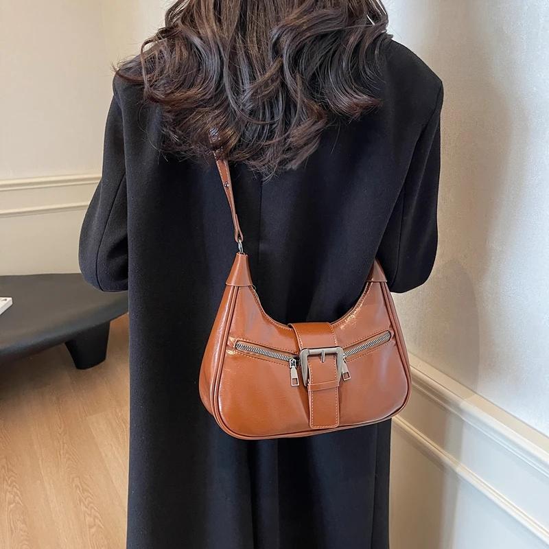 2026 Winter Belt Design Y2K Retro Design Small PU Leather Crossbody Bag Women Fashion Handbags New Trend Shoulder Bag