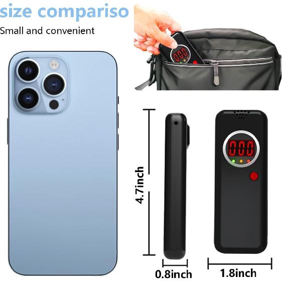 Breathalyzer,High-Accuracy Professional Alcohol Tester with 10 Mouthpieces,LCD Digital Display Alcohol Tester for Personal & Professional