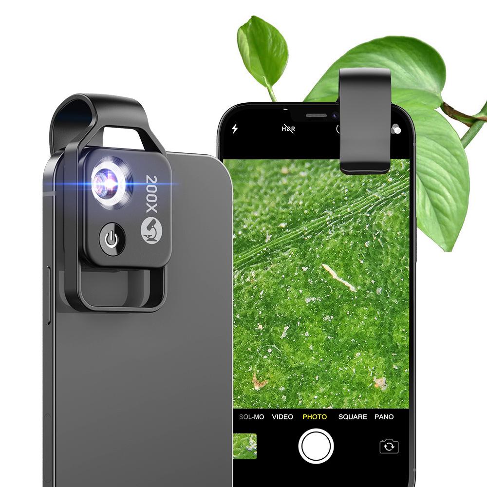 200x HD Portable LED Microscope for Student Science & Outdoor Biology Experiments