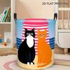 1pc Dokriy Large-Capacity Foldable Storage Basket with Tuxedo Cat & Tabby Cat - Round Laundry Basket Suitable for Clothes,,, Room, Canvas for Cat-Them