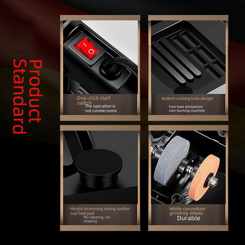 Automated Multi-Use Electric Knife Sharpener with Diamond and Jade Components