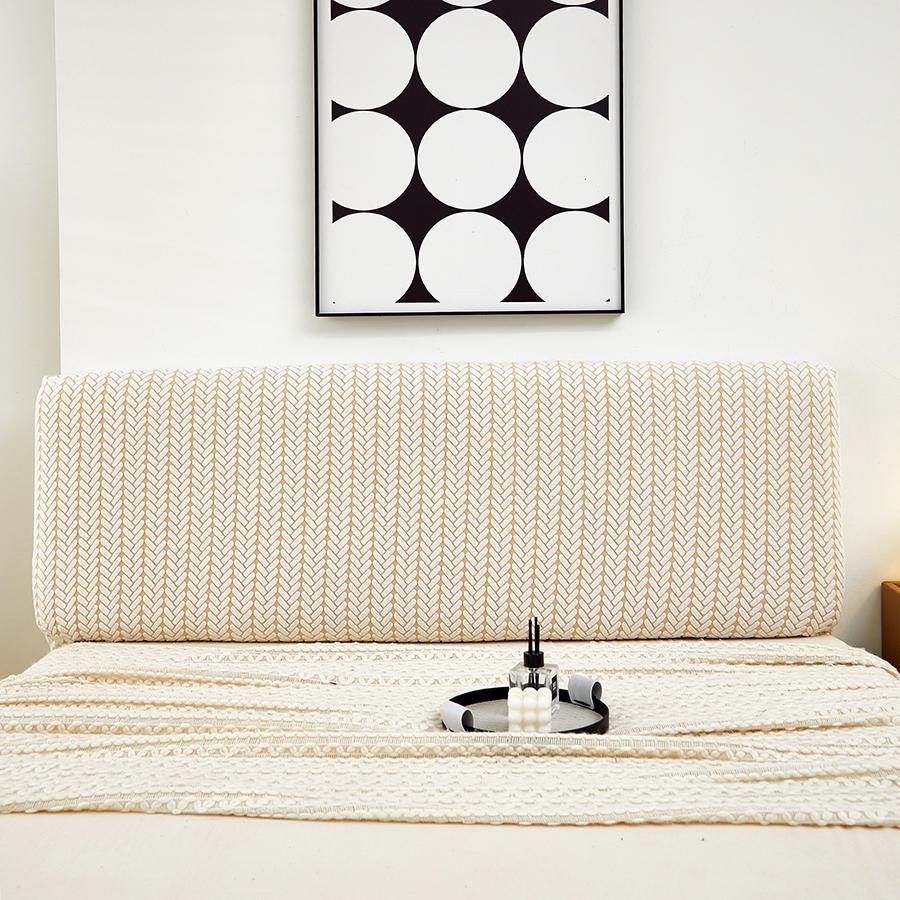 1 Pc Headboard Cover Elastic Jacquard Bedside Cover For Bed In Bedroom Easy To Clean Headboard Cover