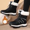 Women's Winter Mid-Calf Velvet Warm Snow Boots for Skiing, Mountaineering, and Outdoor Travel
