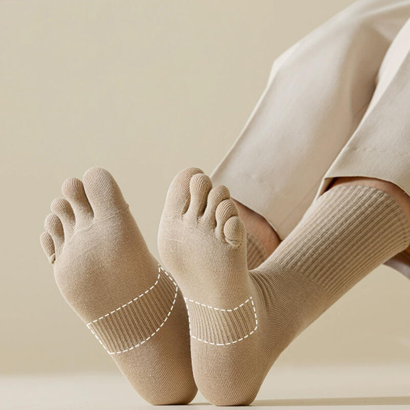 Haruyang Men s Toe Socks Basic 6-Pair Set 6 sets of 1 pair of each color