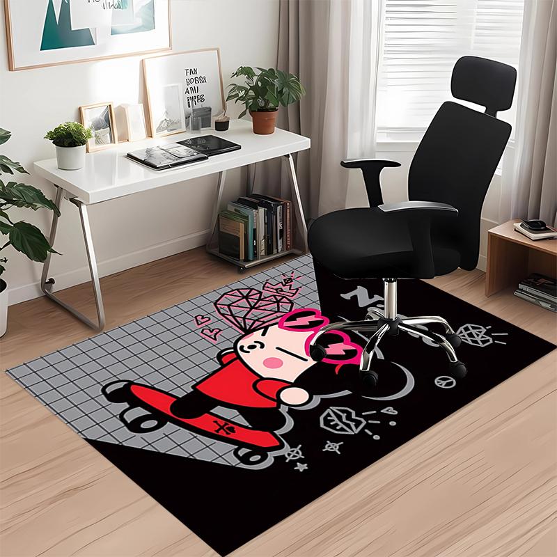 Custom Name Pucca Printed Carpet, for Office Chair Living Room Bedroom Kitchen Room Decor Gifts.