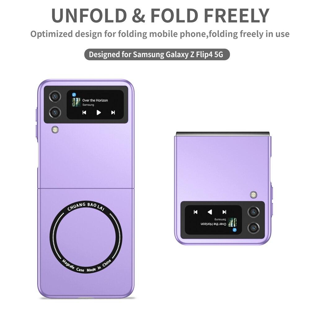 KEYSION Magnetische kabellose Ladehülle für Samsung Galaxy Z Flip 4 3 5G, PC, stoßfeste Handyhülle für Galaxy Z Flip 3 4 5G