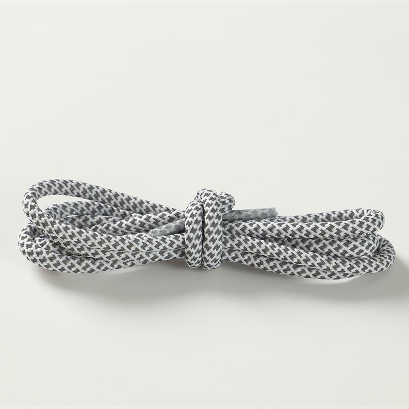 1 Pair 120CM Reflective Sports Shoelace Round Woven Rope Rhoelace Rtrong Light Shoelace Durable Polyester Shoelace Rope
