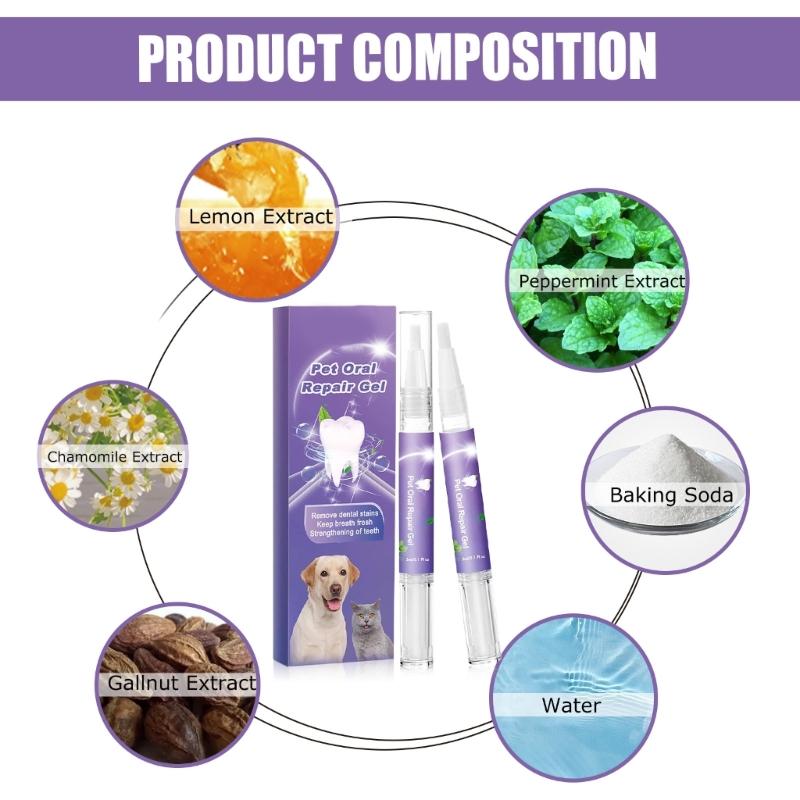 Profesionální gel Pet OralRepair pro hloubkové čištění zubů Psa Orální zdraví Opravný gel Jemné složení Zubní deodorizace