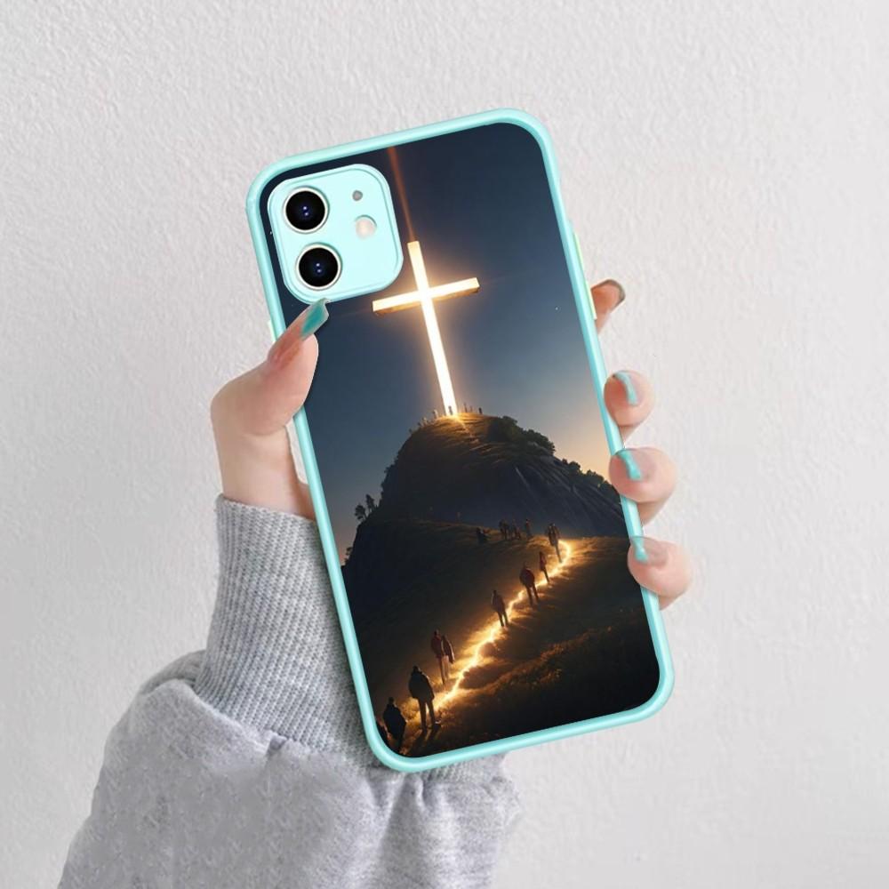 Bible Christian Jesus Cross Phone Case For IPhone 14 11 12 13 Mini Pro Max 8 7 Plus X XR XS MAX Translucent Matte Cover