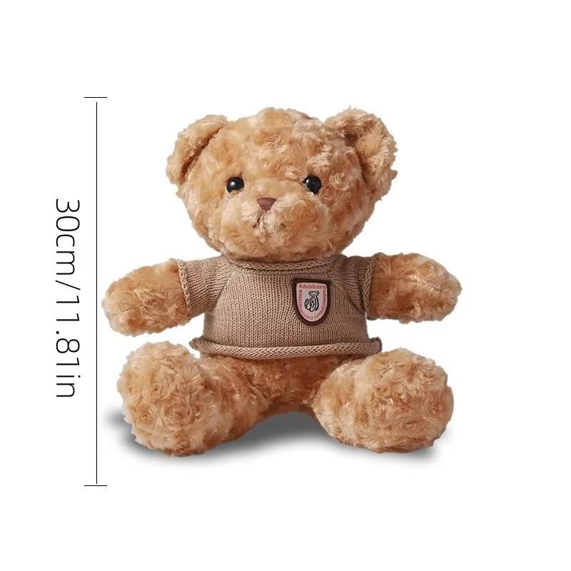 30cm Niedlicher Teddybär Plüschtier mit Pullover Entzückendes Kuscheltier mit Weichem Pullover Teddybär Perfektes Geschenk für Kinder