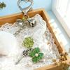 Vintage Four Leaf Grass Charm Keychain With Millennial Star Design Beaded Retro Accessory For Phone Bag Gift