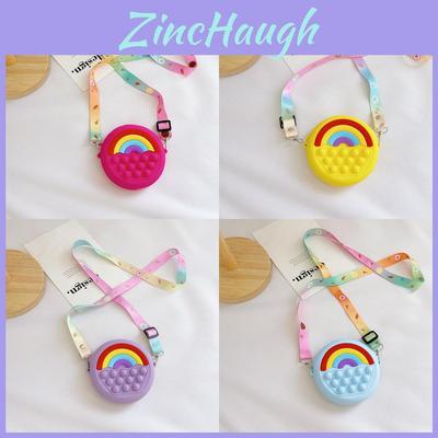 Adorable Silicone Children's Bag Mini Rainbow Crossbody Purse For Kids Unisex