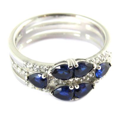 Silver Ring 'Scarlett' Silver White Sapphire (rhodium Plated)