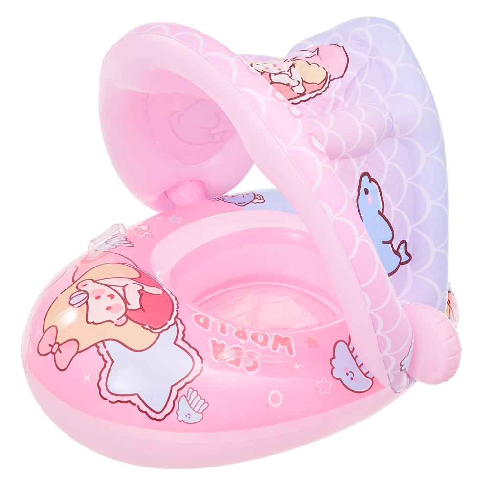 Xiao Lv Inflatable Baby Swim Ring with Removable Sunshade Canopy