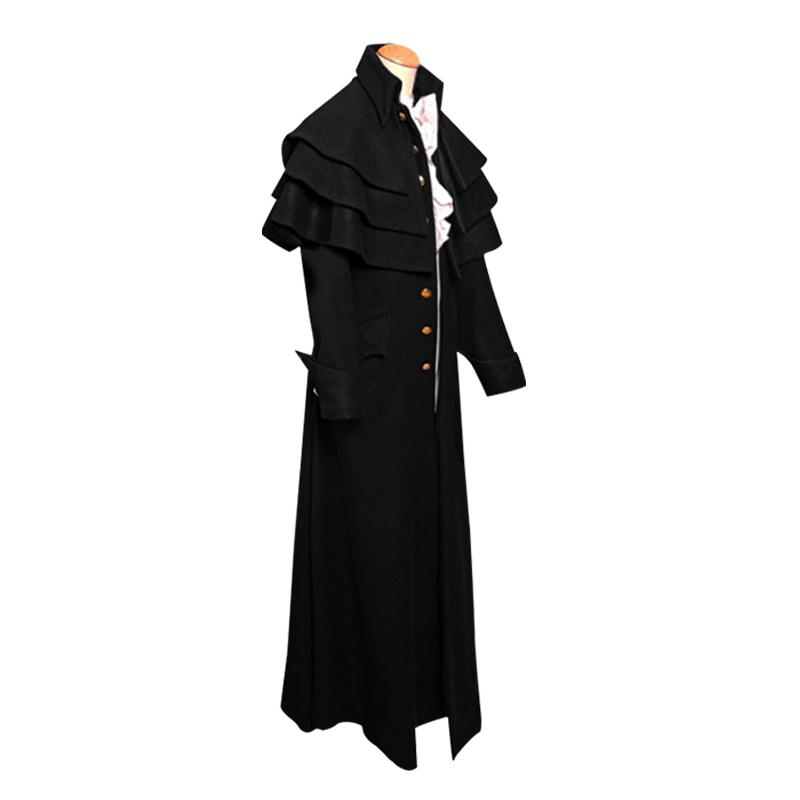Medieval Retro Mens Steampunk Trench Coat Gothic Jacket Costume Cosplay