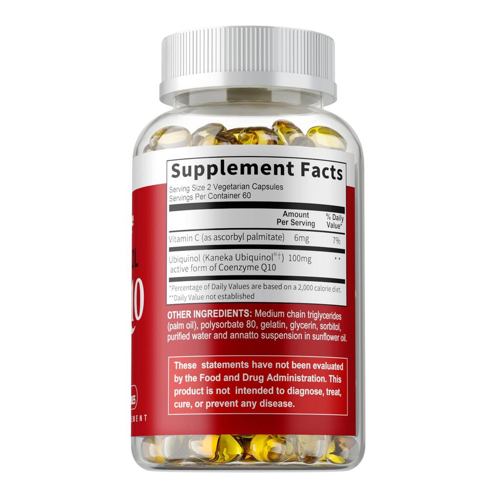 Pslalae Ubiquinol CoQ10 100mg Softgels - Superieure Absorptie - Actieve vorm van Co-enzym Q10