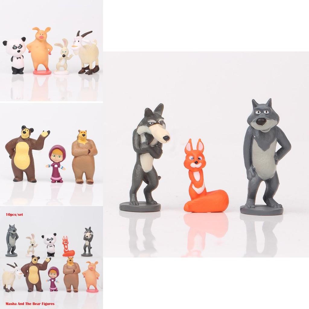 Adorable Masha And The Bear Action Figure Set Perfect For Cake Toppers And Playtime Fun