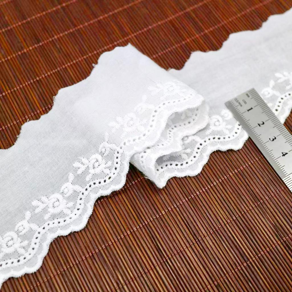 Baumwoll-Stickerei-Spitze Baumwoll-Stickerei-Spitze Fortgeschrittene DIY Handgemacht Kinderkleidung Babykleidung Bekleidungszubehör Weiß