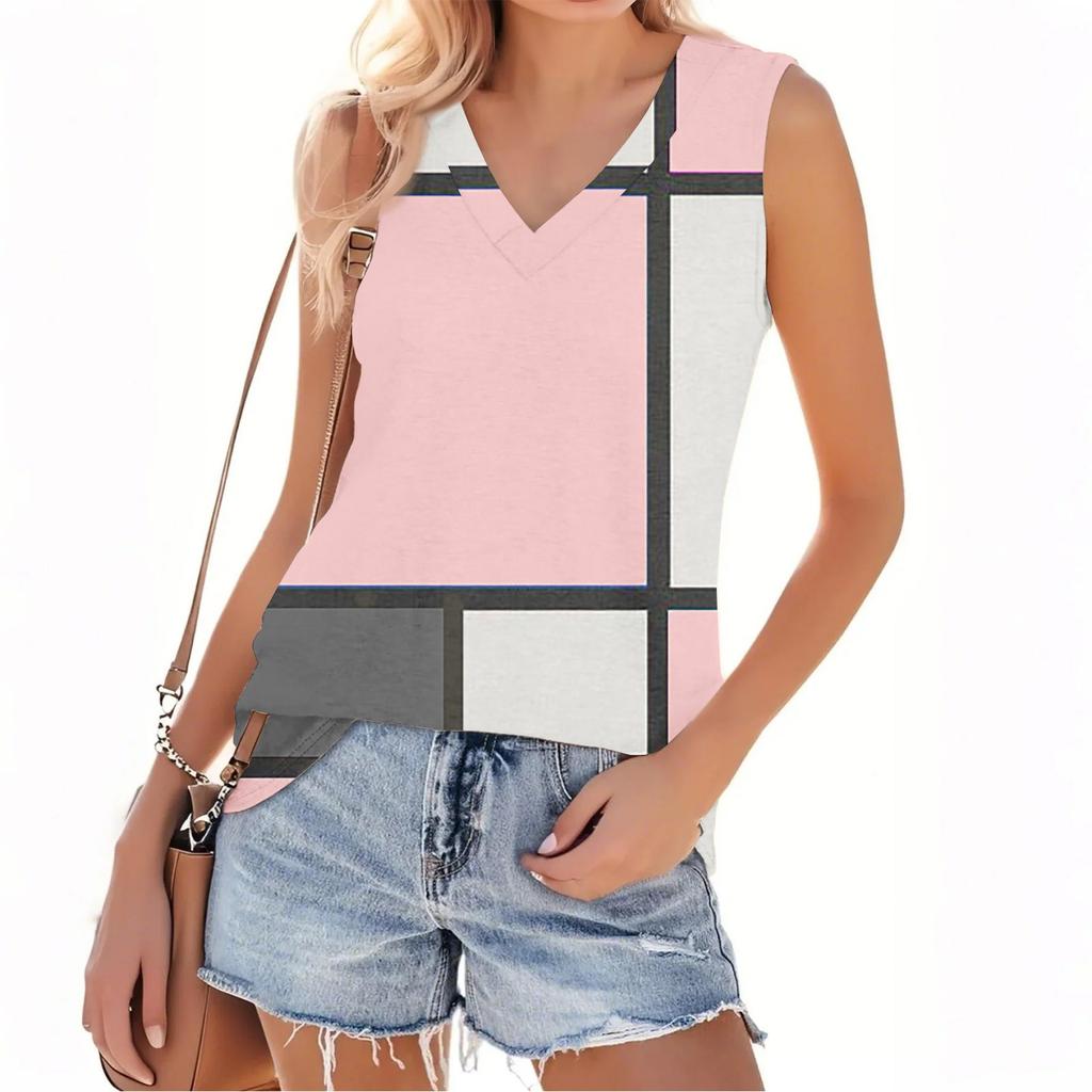 Women's V-neck Fashion Casual Floral Print Summer Vest Top