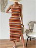 2026 Summer Women's Casual Striped Sleeveless Beach Dress