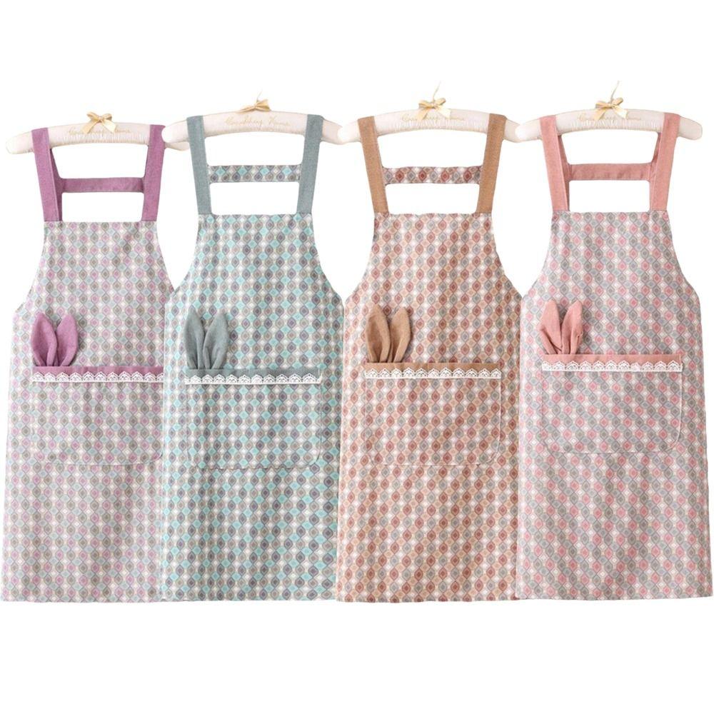 Canvas Baking Overalls Rabbit-ear Pattern Household Apron Fashion Cooking Apron  Kitchen
