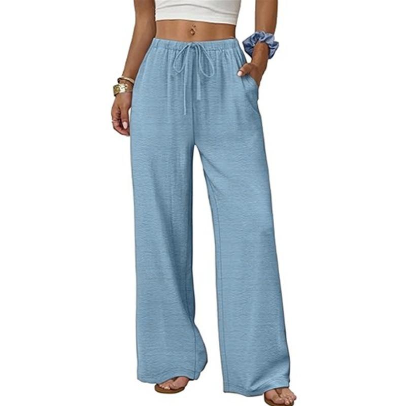 IHUASU Women's Fashion Casual Solid Color Print Pants & Capris
