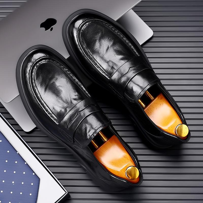 Fashion Casual Leather Men's Dress Shoes British Business Soft Bottom New Designer Loafers Male Spring Autumn Fashion Shoes for Men