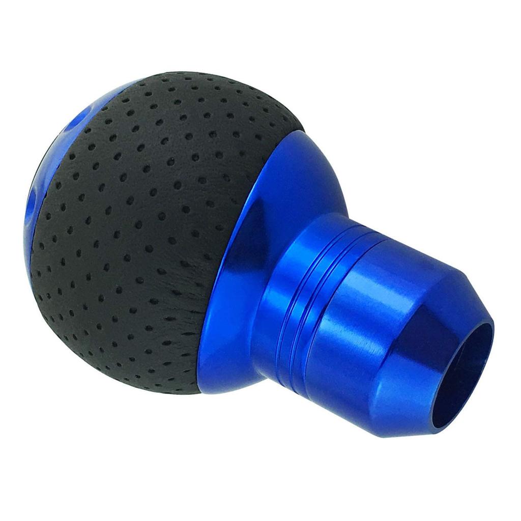 Abfer Shifter Handle PU Manual Gear Stick Shift Lever Head Auto Interior Accessory for Most Car Truck Vehicles and 5-Speed Knob, (Black Blue)