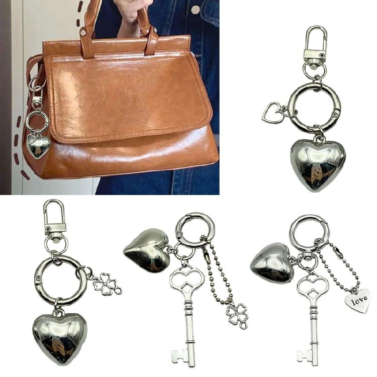 Unique Heart Shaped Keychain Mobile Phone Charm Elegant Jewelry Decoration Fashionable Accessory Portable Keychain